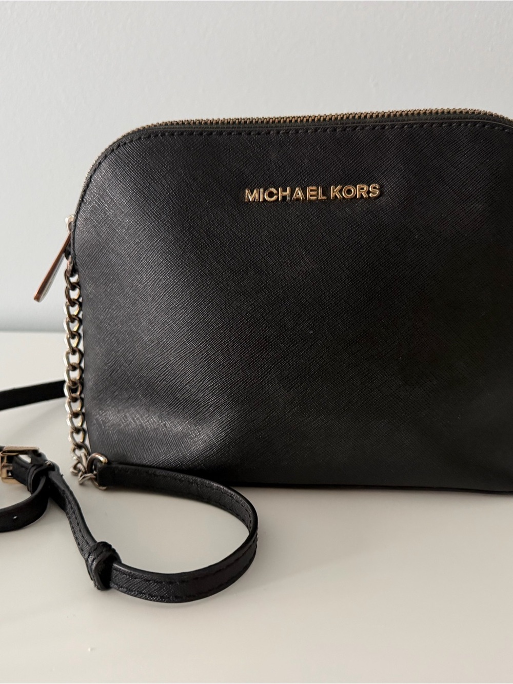 Michael Kors Black Crossbody Bag - Gold Hardware